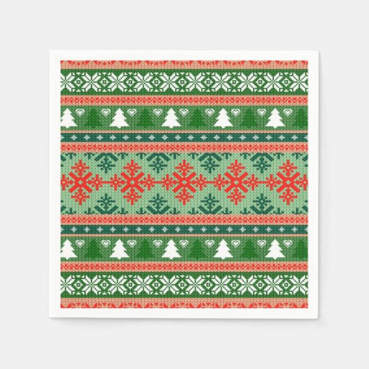 Serviette En Papier knitted ugly sweater de Christmas (Devant)