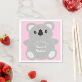 Serviette En Papier Koala Baby shower fille (En situation)
