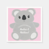 Serviette En Papier Koala Baby shower fille (Devant)