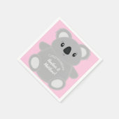 Serviette En Papier Koala Baby shower fille (Coin)