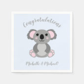 Serviette En Papier Koala Bear Baby shower Blue Boy (Devant)