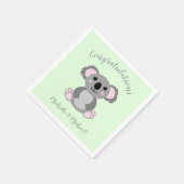 Serviette En Papier Koala Bear Baby shower vert genre neutre (Coin)