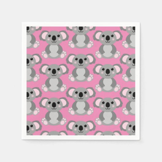 Serviette En Papier Koala Bear Cute Kid Anniversaire (Devant)