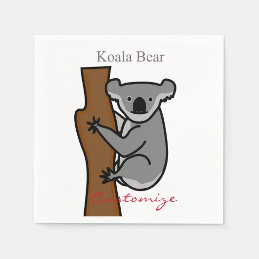 Serviette En Papier Koala Bear Escalade Tree Thunder_Cove (Devant)