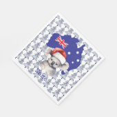 Serviette En Papier Koala Bear sur le drapeau australien et l'arbre de (Coin)