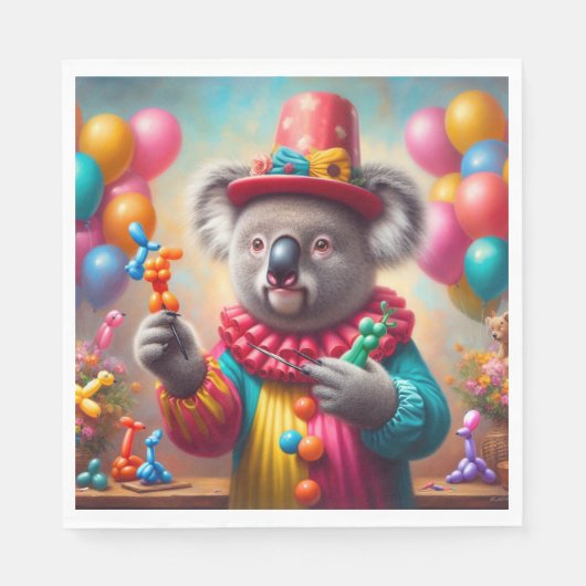 Serviette En Papier Koala Clown (Devant)