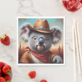 Serviette En Papier Koala Cowboy (En situation)