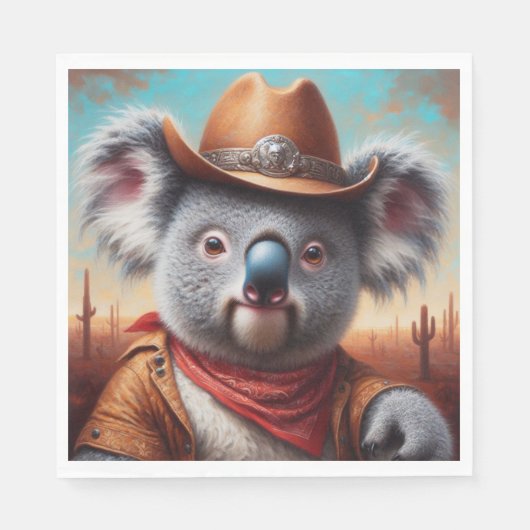 Serviette En Papier Koala Cowboy (Devant)