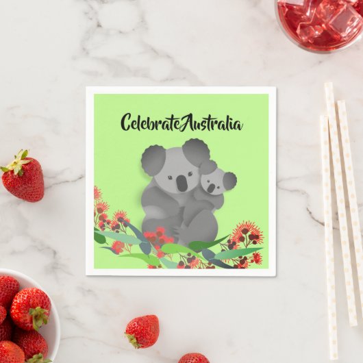 Serviette En Papier Koala et Joey (En situation)