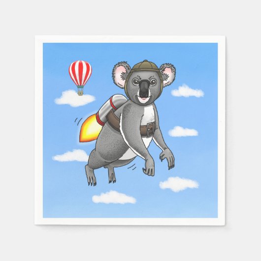Serviette En Papier Koala Fusée (Devant)