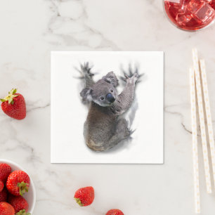 Serviette En Papier Koala Hang Sur Le Dos Cute Ours Australie Animal