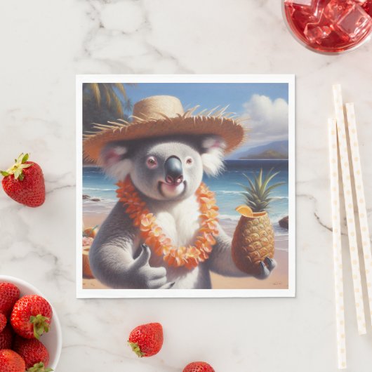Serviette En Papier Koala Luau (En situation)