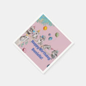 Serviette En Papier Koala Ours Anniversaire Fête Animaux Filles Rose (Coin)