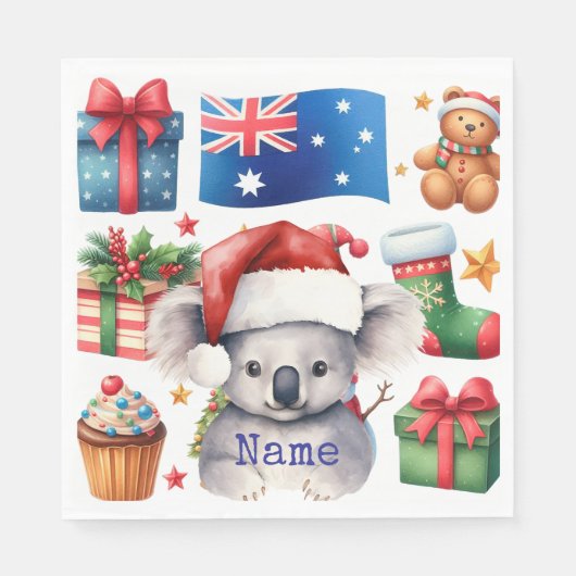Serviette En Papier Koala sur le thème de l'Australie (Devant)