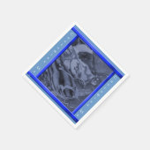 Serviette En Papier Koi (bleu) (Coin)