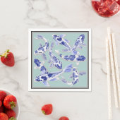 Serviette En Papier Koi bleu et blanc (En situation)