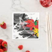 Serviette En Papier Koi japonais traditionnel sous l'eau (En situation)