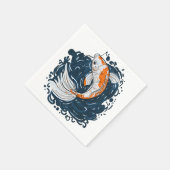 Serviette En Papier Koi Poisson maître de courbure (Coin)