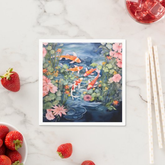 Serviette En Papier Koi Pond (En situation)