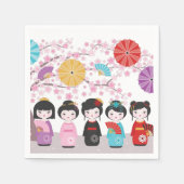 Serviette En Papier Kokeshi Dolls (Devant)