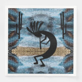 Serviette En Papier Kokopelli Desert Mosaic Blue (Devant)