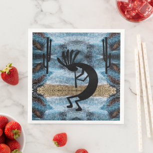 Serviette En Papier Kokopelli Desert Mosaic Blue