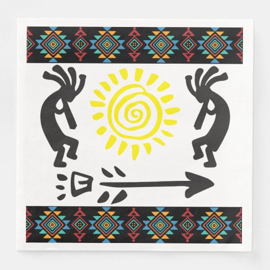 Serviette En Papier Kokopelli, Indien d'Amérique du Sud-Ouest (Devant)