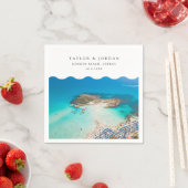 Serviette En Papier Konnos Beach Wedding Custom Cocktail Napkin (En situation)
