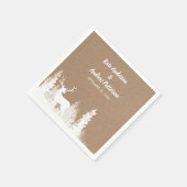 Serviette En Papier Kraft Paper Deer Mariage de Noël (Coin)