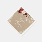 Serviette En Papier Kraft Rustic Mariage Jar illumine la dentelle flor (Coin)
