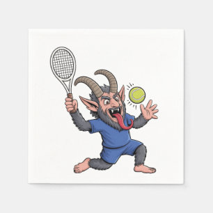 Serviette En Papier Krampus sinistre jouant au tennis Noël 
