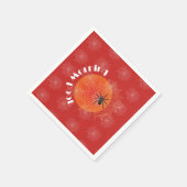 Serviette En Papier Kreuzspinne im Netz mit Tautropfen wie Perlen (Coin)