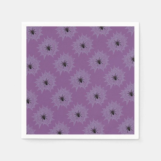 Serviette En Papier Kreuzspinne im Netz mit Tautropfen wie Perlen (Devant)