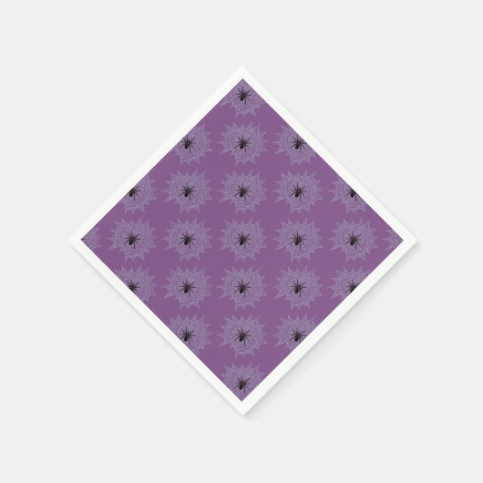 Serviette En Papier Kreuzspinne im Netz mit Tautropfen wie Perlen (Coin)