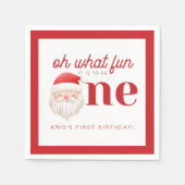 Serviette En Papier KRIS Oh What Fun To Be One 1st Birthday Invitation (Devant)