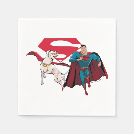 Serviette En Papier Krypto et Superman (Devant)