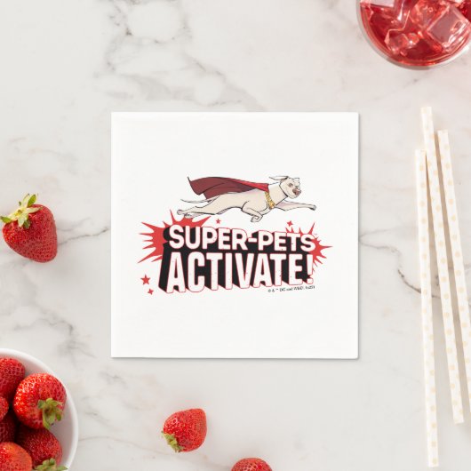 Serviette En Papier Krypto : Super-Animaux Activez ! (En situation)