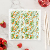 Serviette En Papier Kumquat Tropical Summer Fruit Motif sur Mint (En situation)