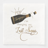 Serviette En Papier Kundenspezifisch "Pop the champagne" Hochzeit (Devant)