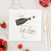 Serviette En Papier Kundenspezifisch "Pop the champagne" Hochzeit (En situation)