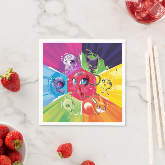 Serviette En Papier Kwamis coloré (En situation)