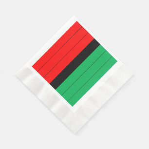 Serviette En Papier Kwanzaa Rouge Noir Vert Kinara Motif rayé