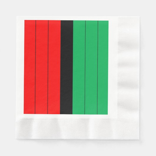Serviette En Papier Kwanzaa Rouge Noir Vert Kinara Motif rayé (Devant)