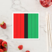Serviette En Papier Kwanzaa Rouge Noir Vert Kinara Motif rayé (En situation)