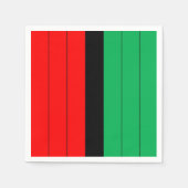 Serviette En Papier Kwanzaa Rouge Noir Vert Kinara Motif rayé (Devant)