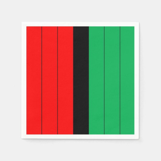 Serviette En Papier Kwanzaa Rouge Noir Vert Kinara Motif rayé (Devant)