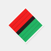 Serviette En Papier Kwanzaa Rouge Noir Vert Kinara Motif rayé (Coin)