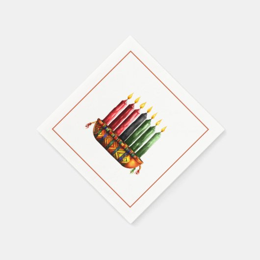 Serviette En Papier Kwanzaa Sept Bougies Papier Napkin (Coin)