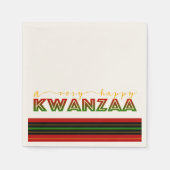 Serviette En Papier Kwanzaa | Un Kwanzaa Bold Stripe très heureux (Devant)
