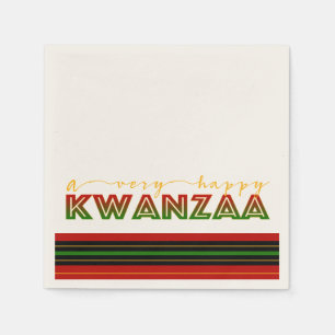 Serviette En Papier Kwanzaa   Un Kwanzaa Bold Stripe très heureux